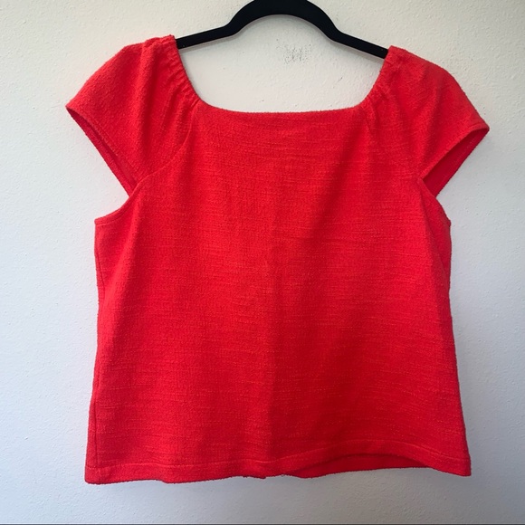 Madewell Texture & Thread Cap Sleeve Button Front Top - Picture 6 of 6
